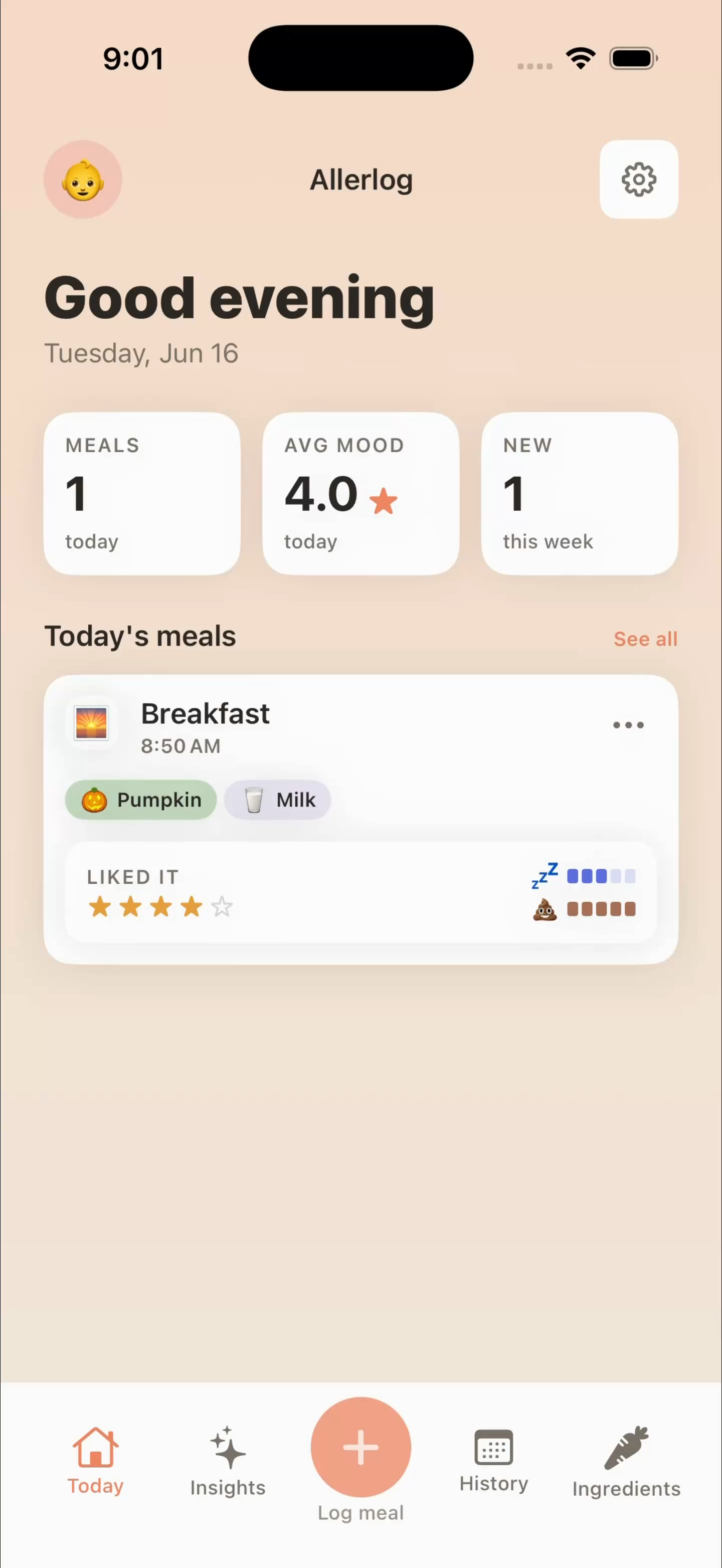 AllerLog — spot hidden food allergies in babies and toddlers